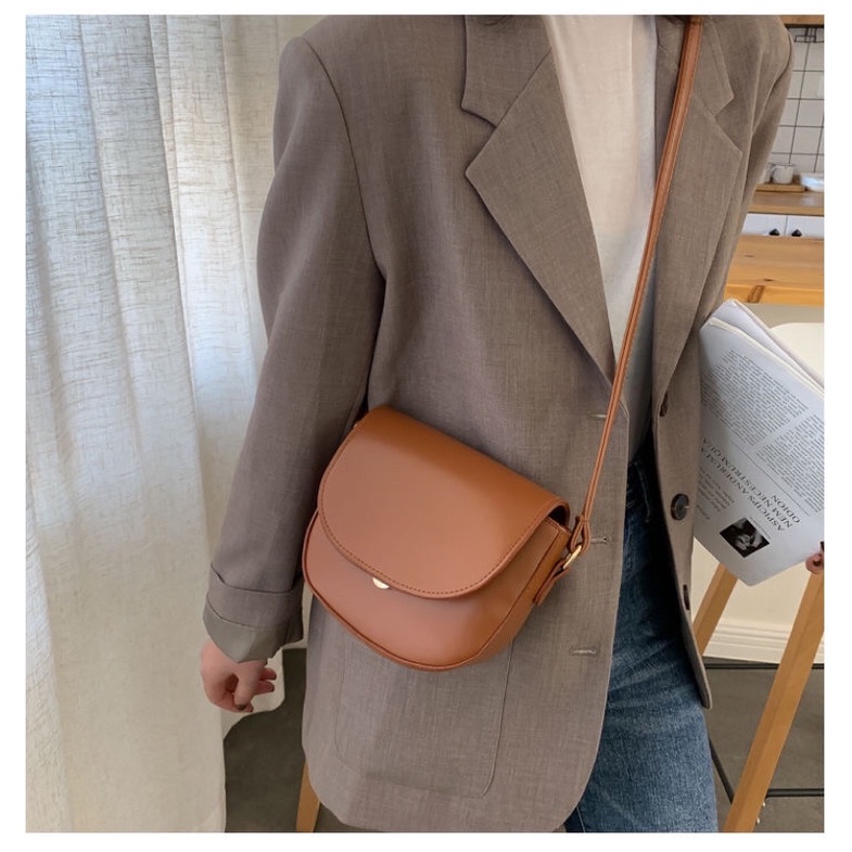 Túi Ulzzang Đeo Chéo Trơn Basic M16 Phong Cách Hàn Quốc