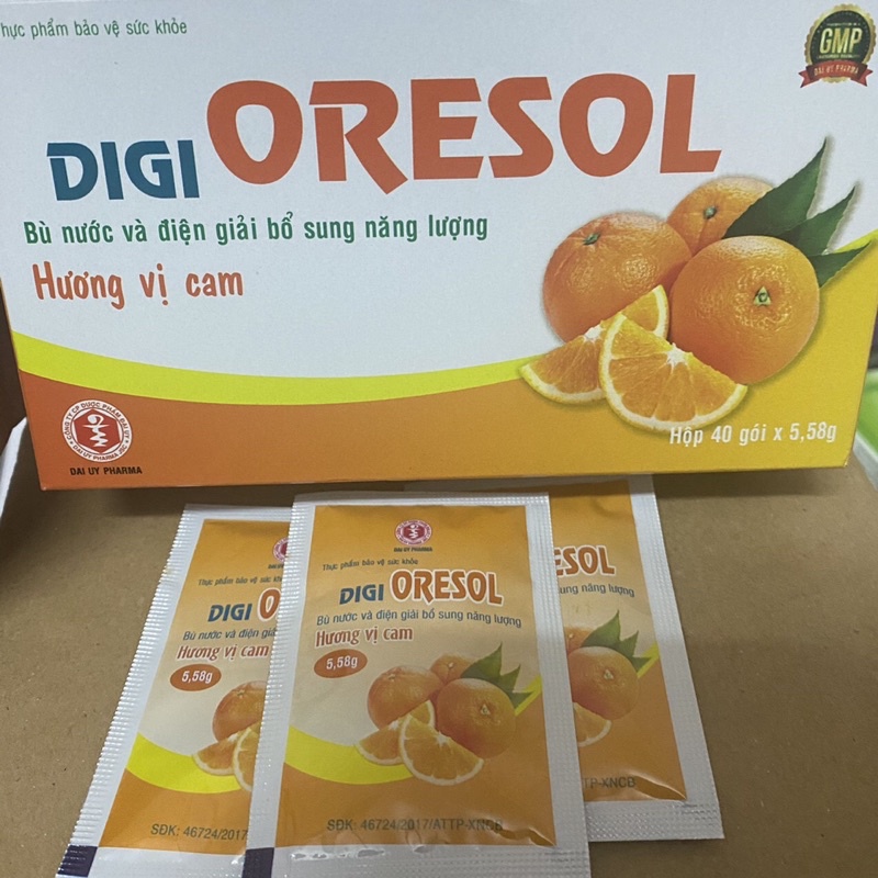 Bù nước và điện giải DIGI ORESOL vị cam bổ sung năng lượng 40 gói