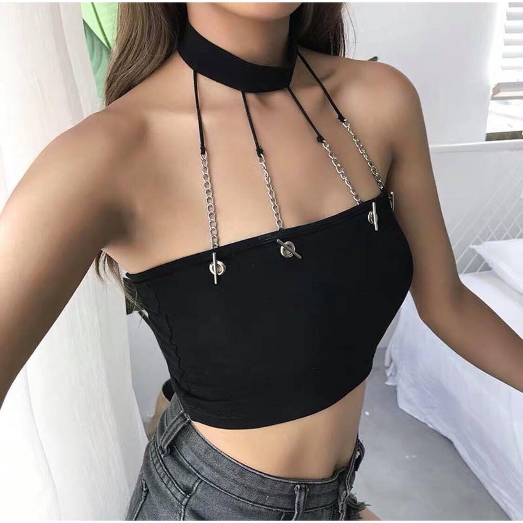 Áo kiểu nữ siêu hot - Áo body cúp ngực kèm CHOKER - MIN Boutiques