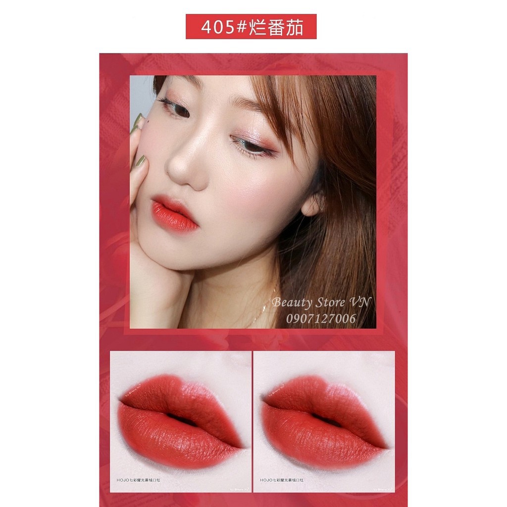 [Sale] Son Lì HoJo Sand Glitter Matte Lipstick đính đá lấp lánh Màu 646 : Đỏ Nâu nội địa Trung