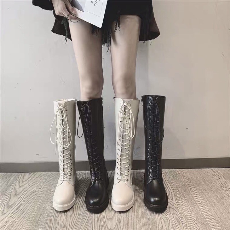 (Sẵn) Boots đùi nữ cao cổ da PU có khoá kéo chất da dày dặn mềm hàng Quảng Châu chất lượng caoo | BigBuy360 - bigbuy360.vn