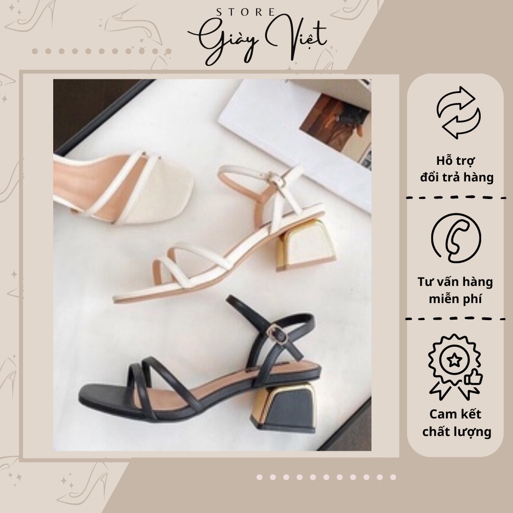Giày Sandal hai dây ngang gót 5p siêu hót