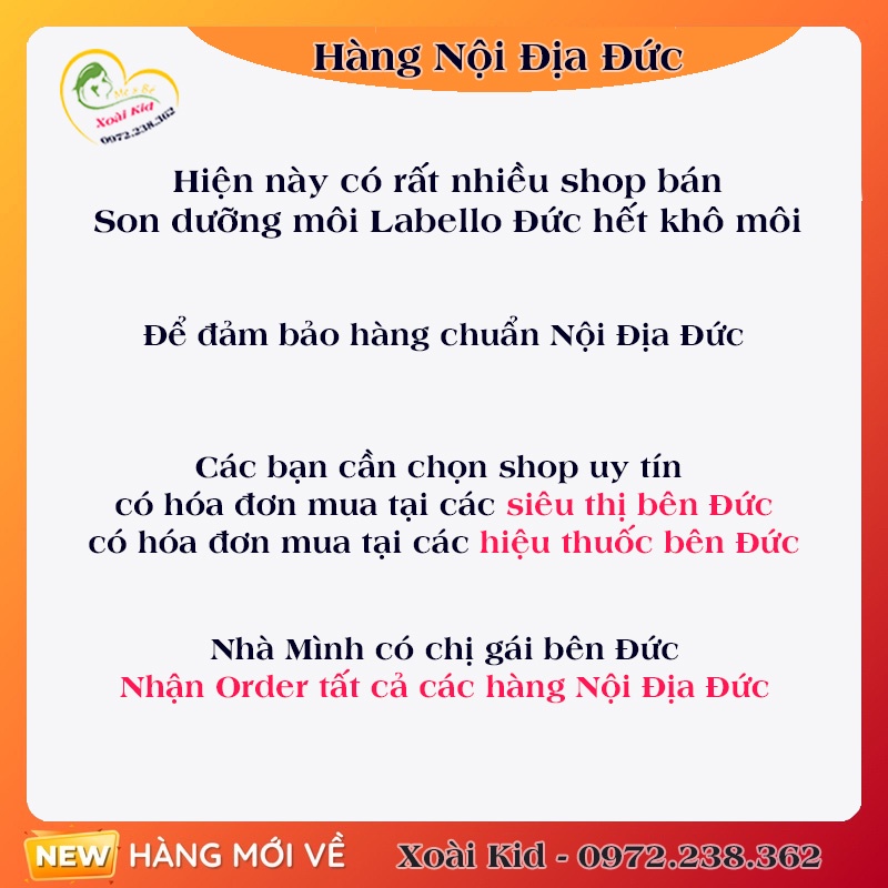 Son dưỡng Labello của Đức [Đủ Bill]