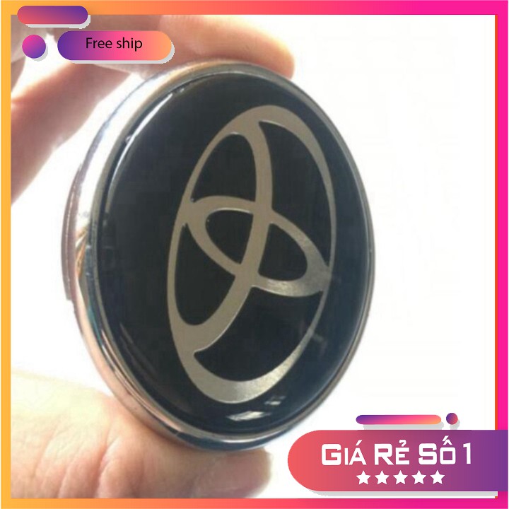 Logo chụp mâm, ốp lazang bánh xe ô tô Toyota đường kính 60mm D