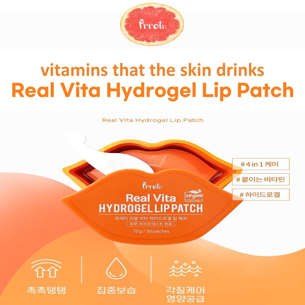 [Hàng mới về] Set 30 miếng dán dưỡng môi Real Vita Hydrogel 70g