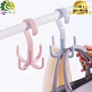 Móc treo đồ thông minh xoay 360 độ có thể xếp gọn theo chiều dọc giúp tiết kiệm không gian tủ đồ