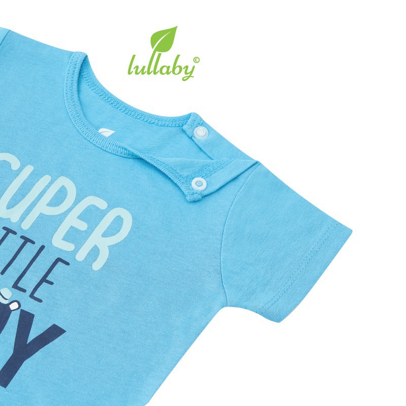 Xả hàng - Áo cộc tay cài vai Lullaby cho bé trai NH616P Xanh [ Thời trang- chính hãng Lullaby Store]