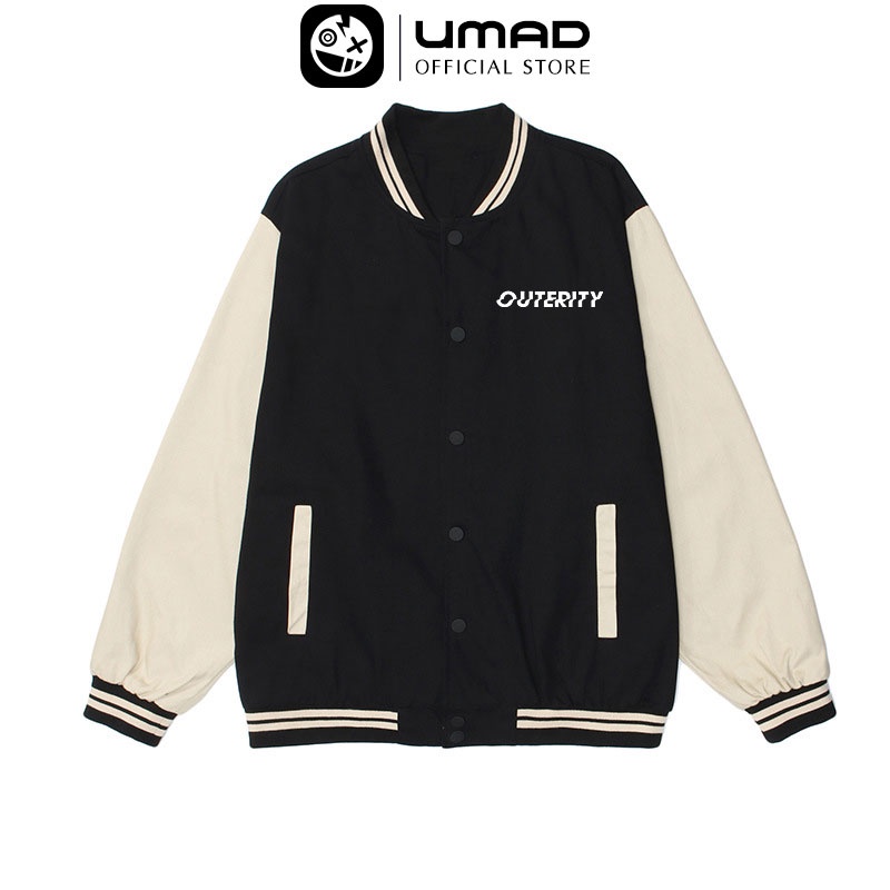 Áo khoác Bomber UMAD mẫu OUTERITY Premium Pform rộng phông Unisex nam nữ vải nỉ cotton 100% dày đẹp hot 2022