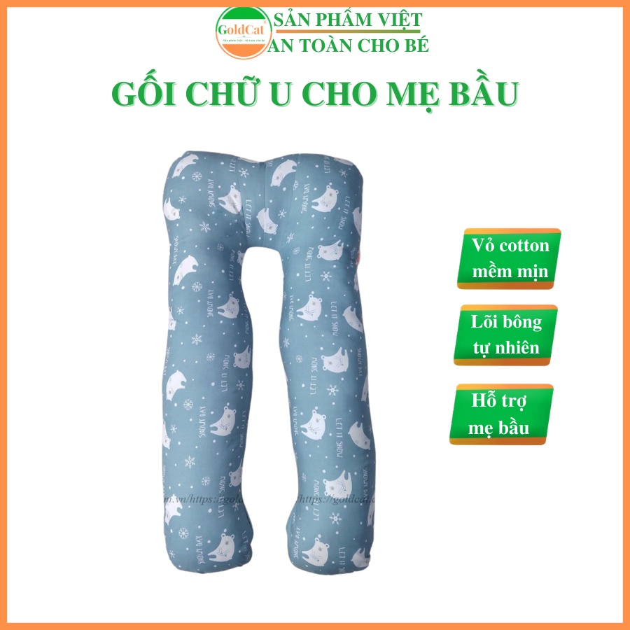 Gối U Cho Mẹ Bầu Chất Liệu Cotton Nhồi Bông Tự Nhiên, Giúp Mẹ Bầu Ngủ Ngon Thư Giãn Để Có 1 Thai Kỳ Khỏe Mạnh