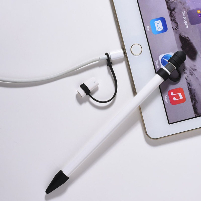 Bộ nắp đậy bút cảm ứng, nắp đậy đầu dây cáp và nắp đậy đầu ngòi chống mất cho Apple iPad Pro