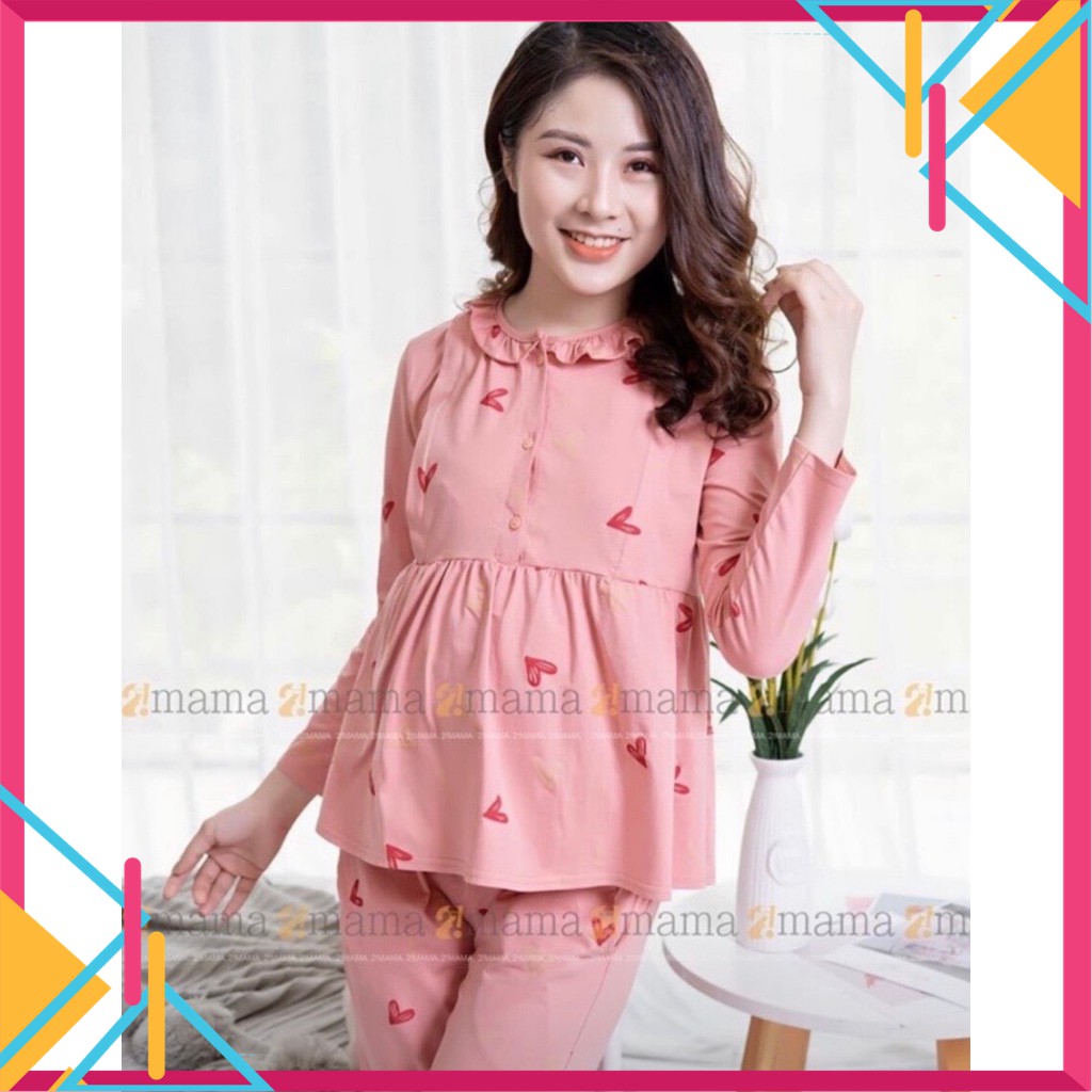 [HÀNG HÓT] Bộ Đồ Bầu Sau Sinh Kéo Khoá Ti, Cổ Bèo Cực Xinh