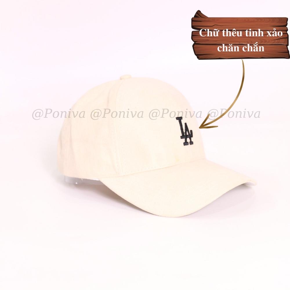 Mũ lưỡi trai ❤️ Nón kết thêu chữ L..A... chất nhung mịn form unisex LaMin5 phong cách Ulzzang Thời trang PONIVA siêu hot