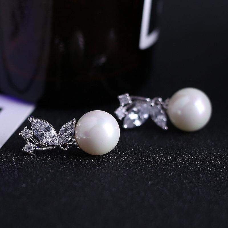 Bông tai bạc Bông Butterfly chạm Ngọc nạm đá siêu xinh