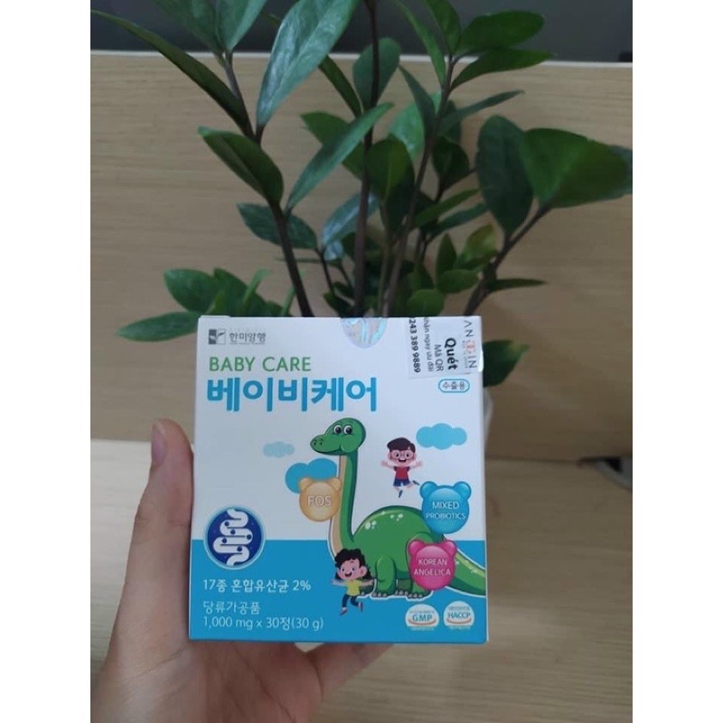 Men vi sinh hàn quốc baby care -dạng nhai,hỗ trợ rối loạn tiêu hó và táo bón ở trẻ