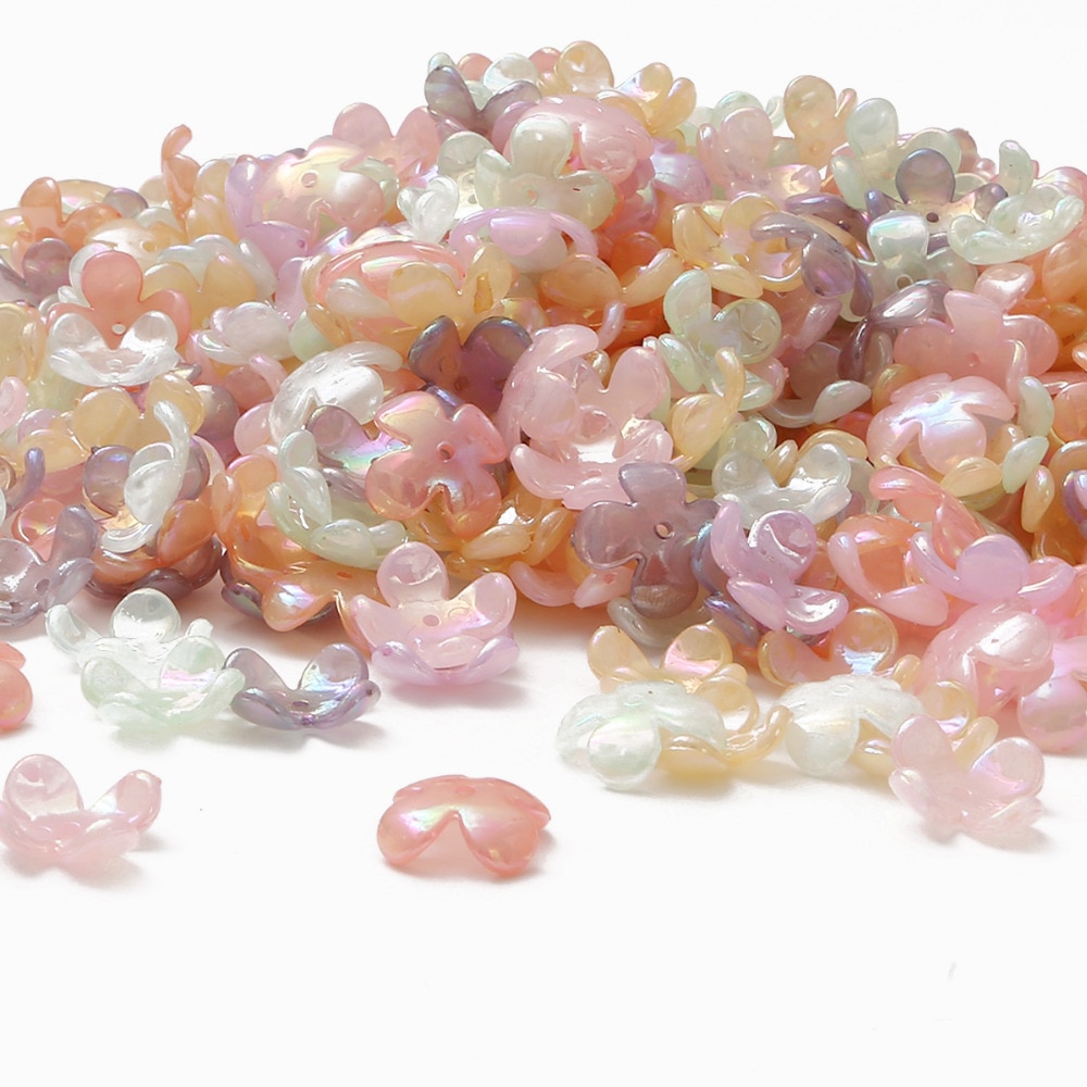 Hạt ngọc trai giả ABS acrylic thắt nơ bốn cánh dùng may vá thủ công