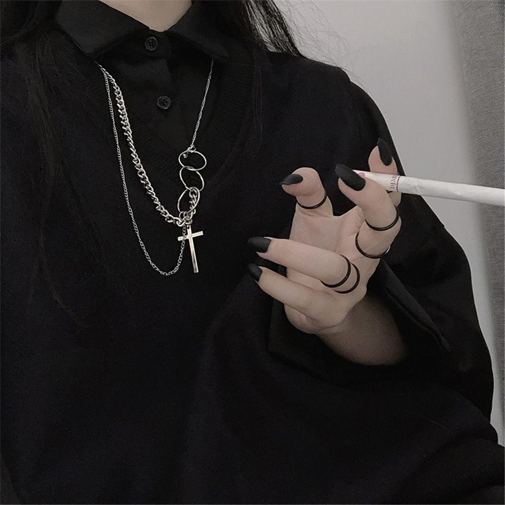 Vòng cổ Chuỗi Xích Mặt Thánh Giá Phong Cách Gothic Punk Cho Nam Và Nữ