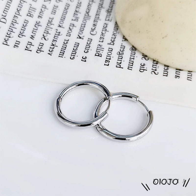 Bông tai dáng tròn thiết kế đơn giản hợp thời trang phong cách Hàn Quốc cho nữ (1 pcs)