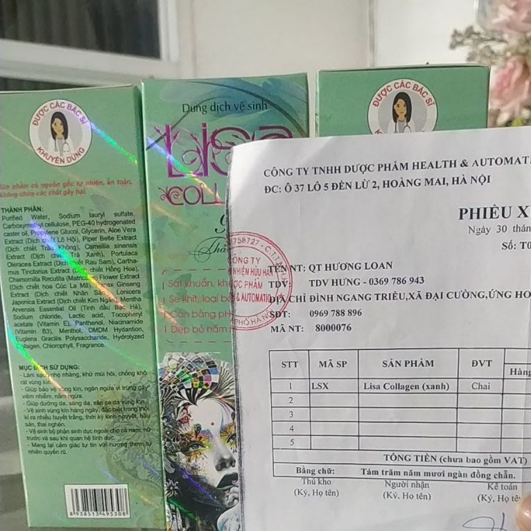Combo 2lọ Dung dịch vệ sinh phụ nữ Lisa 200ml - Đã có mẫu mới Collagen+
