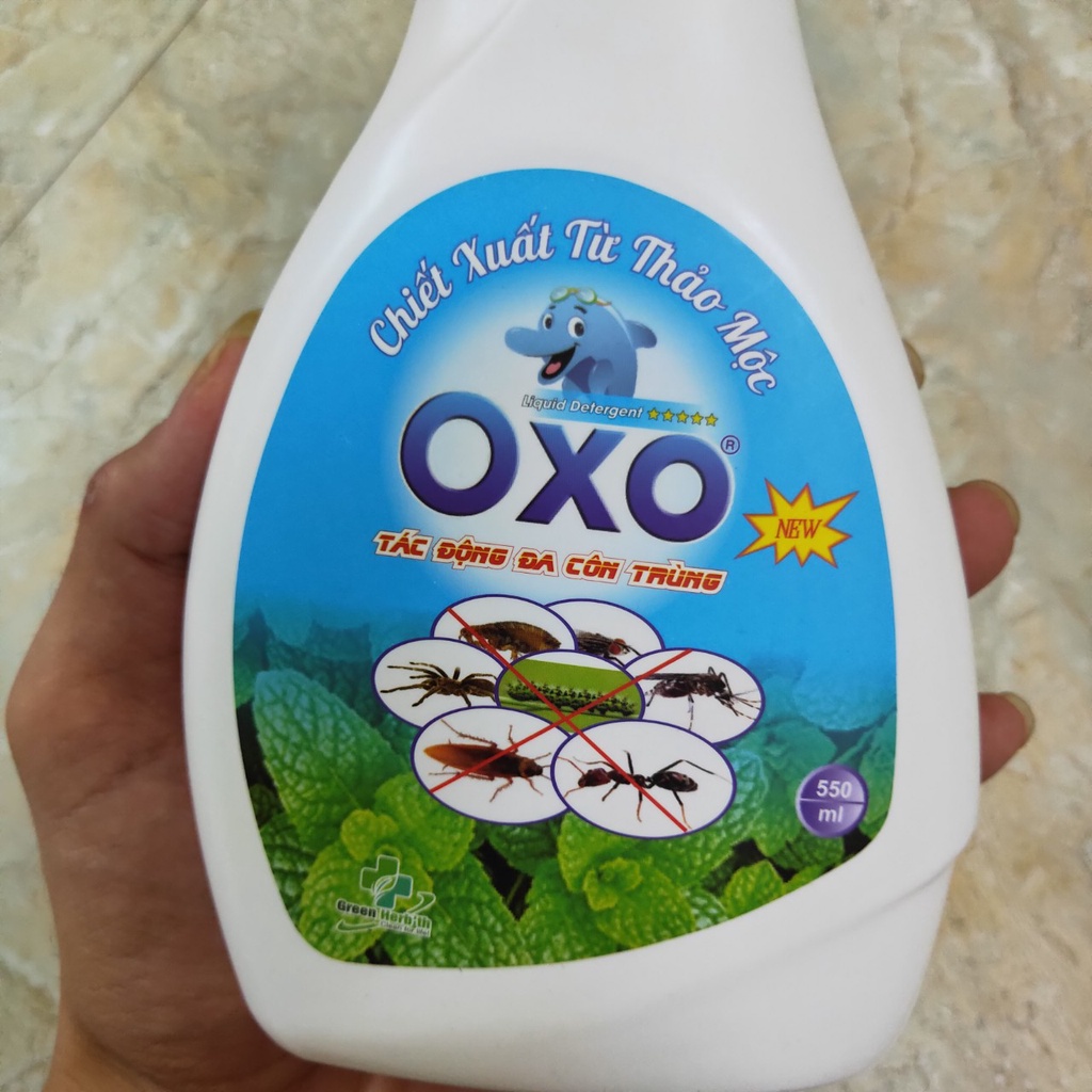 Chai Xịt OXO phòng chống côn trùng  chiết xuất từ thảo mộc 550ml