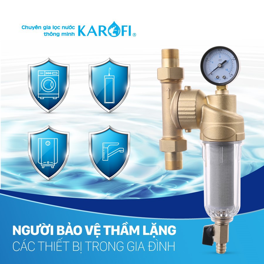 Thiết bị máy lọc nước thô đầu nguồn cho hộ gia đình Karofi K4A101