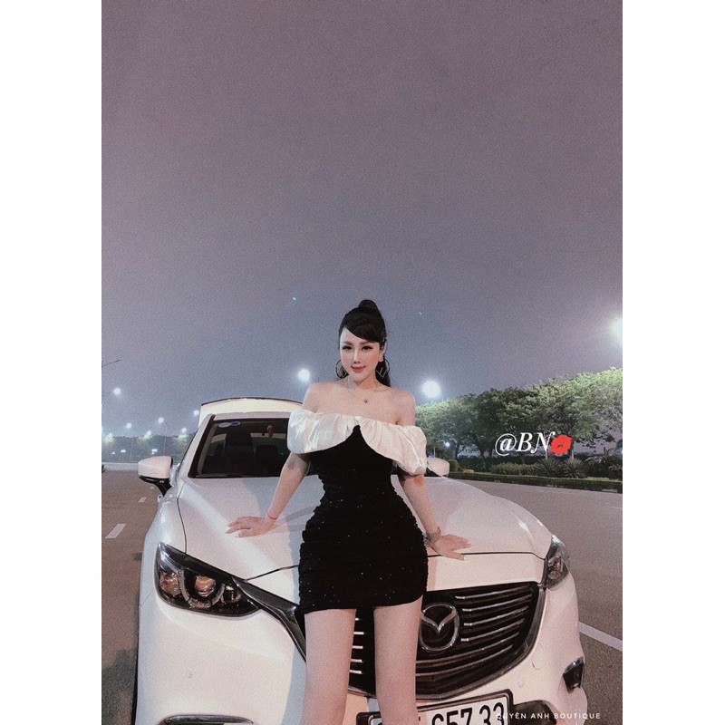 💥💯 Váy đầm body nhũ trễ vai co giãn 4 chiều hàng cao cấp