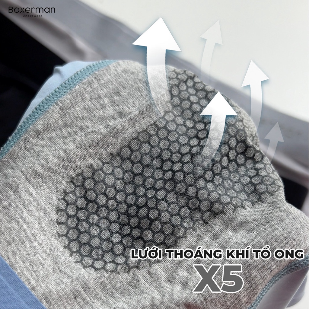 Quần sịp nam boxer combo 3 PROFIT thun lạnh kháng khuẩn khử mùi BOXERMAN