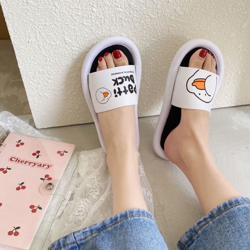 JY083-005 Dép cao su quai ngang chữ và hình vịt, dép đẹp giá rẻ