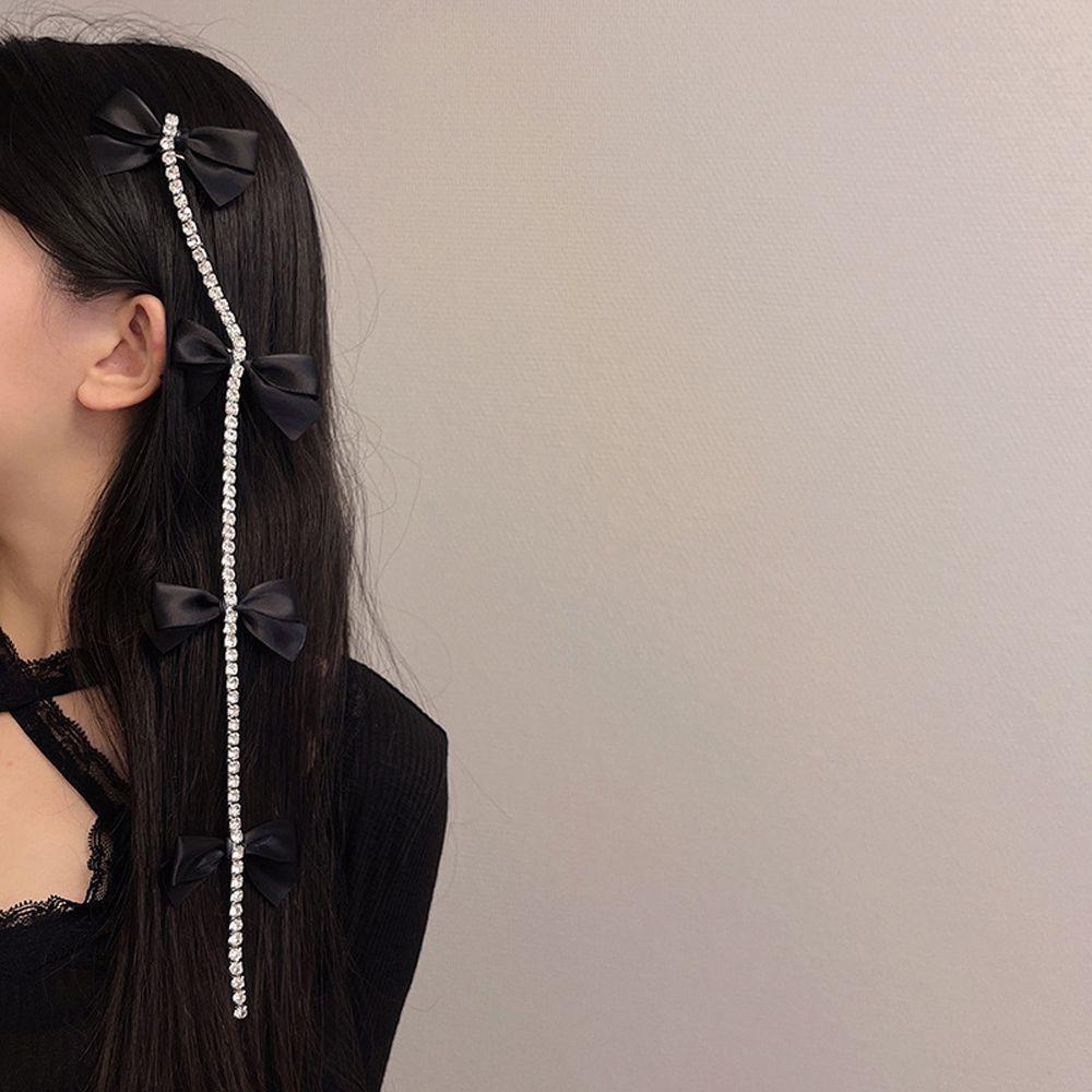 NICKOLAS Kẹp Tóc Đuôi Vịt Dài Tua Rua Kiểu Cổ Điển Cho Nữ