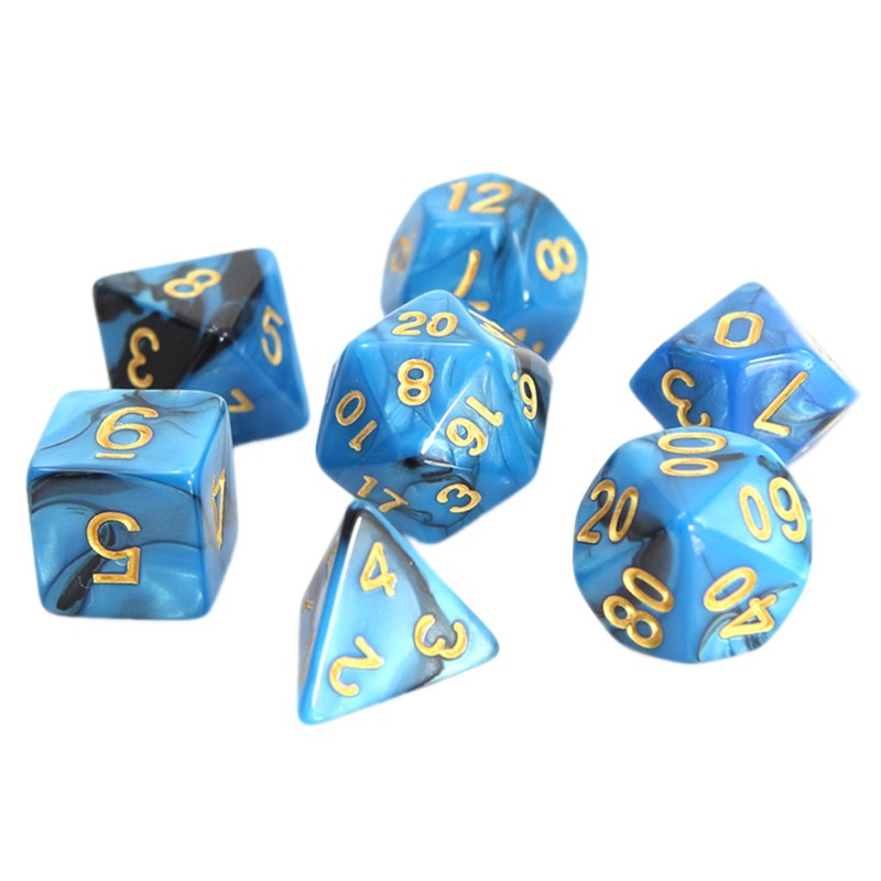 Set 7 xúc xắc acrylic chữ số hình dạng khác nhau dành cho game đóng vai RPG MTG DND