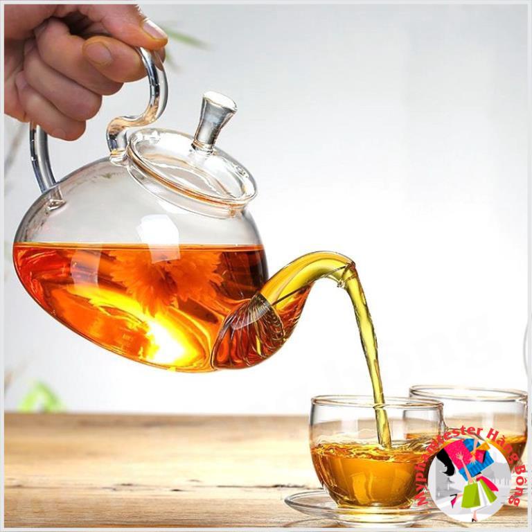 (HÀNG ĐẸP) Ấm trà thuỷ tinh lọc lò xo dung tích 600ml