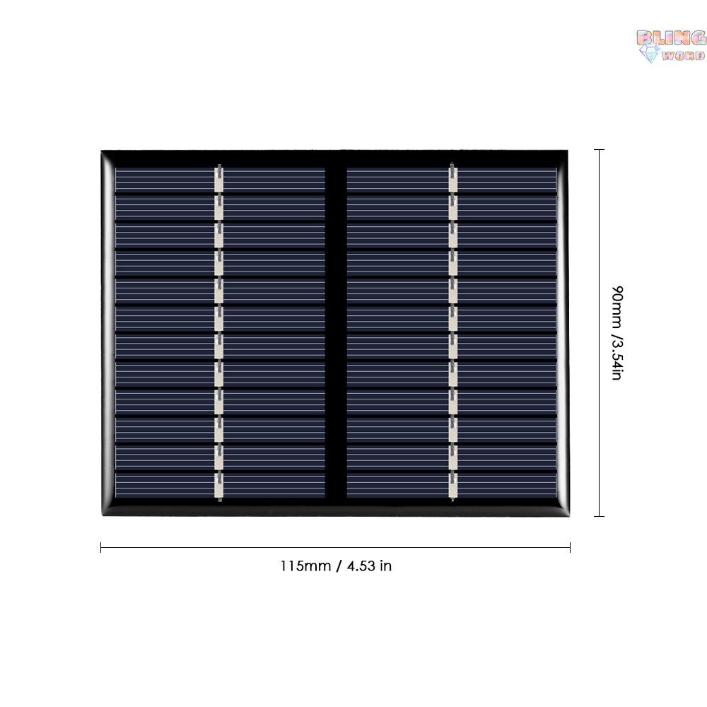 Tấm Pin Năng Lượng Mặt Trời Silicone Tinh Thể 1.5w 12v Kích Thước 115x90mm