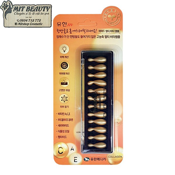 [Vỉ 12 Viên] Viên Tinh Chất Dưỡng Trắng Vitamin, Collagen Tổng Hợp AMMUD Nhật Bản