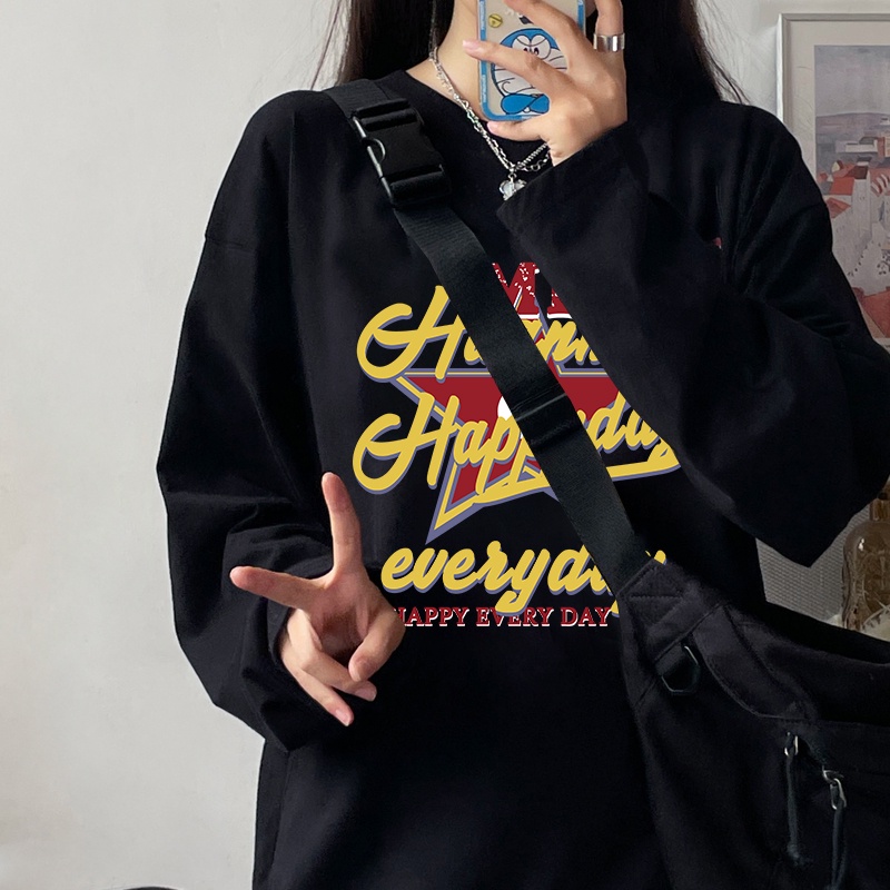 NRVP Áo Thun Nữ Dài Tay Dáng Rộng Phong Cách Hàn Quốc Mới