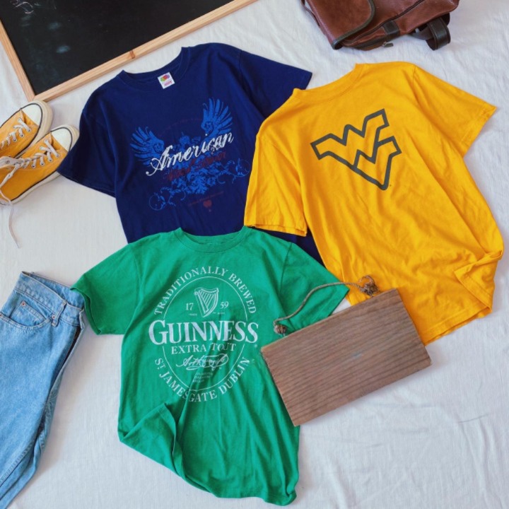 Áo Thun Nam Nữ 2hand, Áo Phông Secondhand Unisex Chất Cotton Vải Dày Độ Mới Tốt Mẫu 1