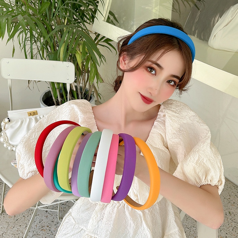 Băng Đô Bản Rộng Màu Sắc Retro Phong Cách Hàn Quốc Thời Trang Cho Nữ