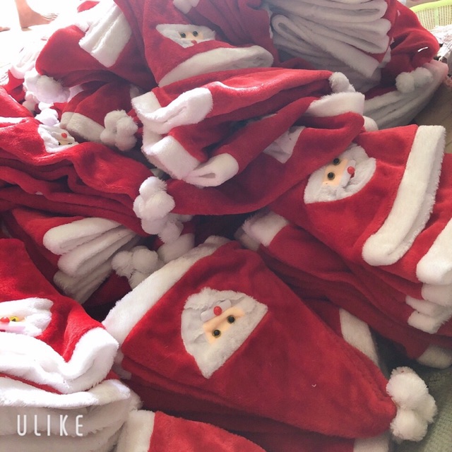 Combo 30 mũ Noel nhung 2 lớp