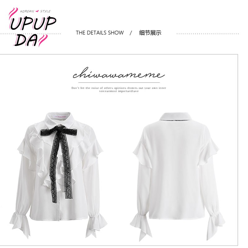 [Nhập WASIPN giảm 30K cho đơn 150K] Áo sơ mi tiểu thư nhiều bèo đính nơ xinh xắn | BigBuy360 - bigbuy360.vn