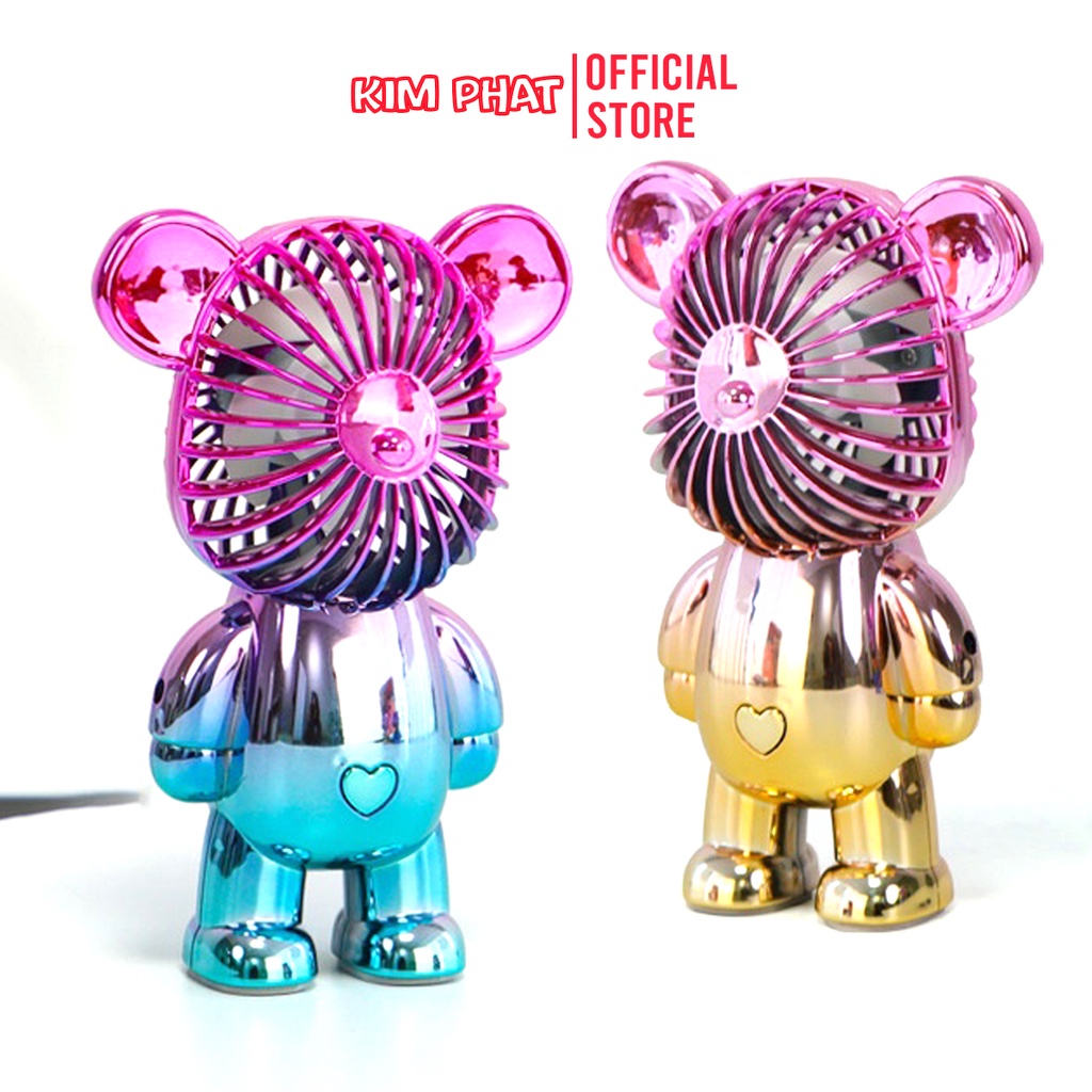 Quạt tích điện mini cầm tay hình gấu Bearbrick Sạc USB Siêu Xinh 787