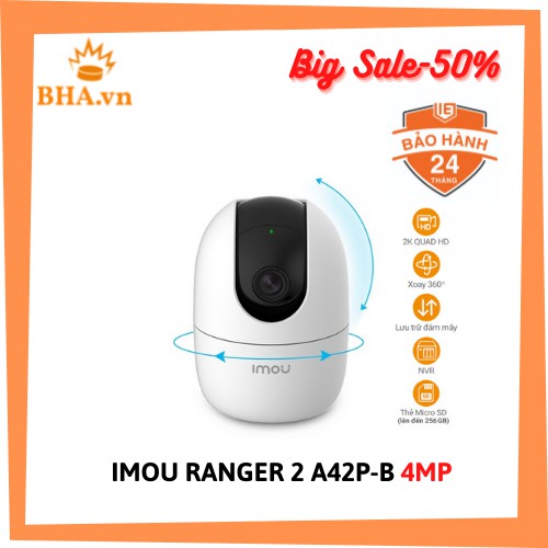 Camera WIFI (XOAY 360) IMOU Ranger 2 A42P-B Độ nét cao 4MP 1080p FullHD ( kèm thẻ nhớ 32gb, 64gb )