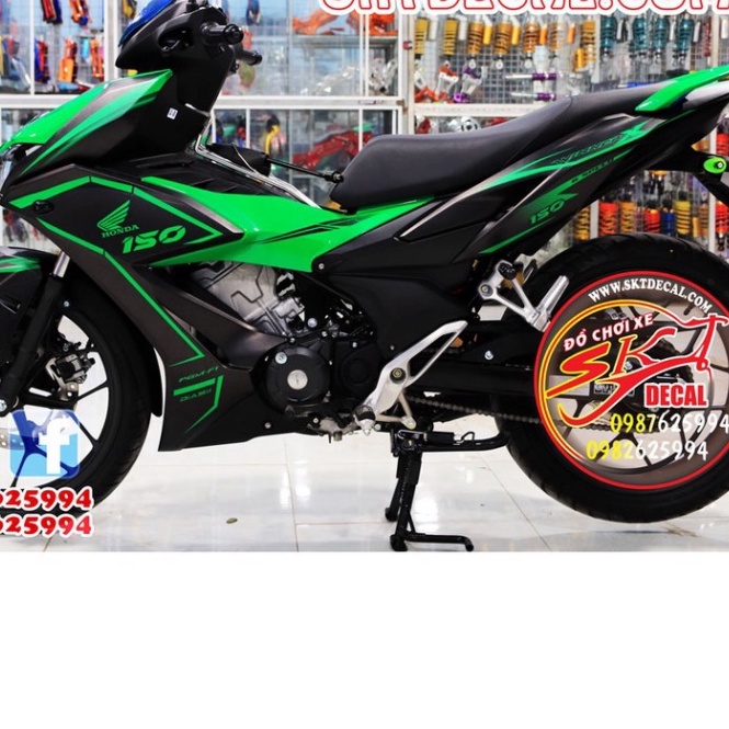 Gía sốc tem trùm winner x xanh đen chỉ  độ thiết kế team dán phủ decal xe máy giá rẻ đẹp