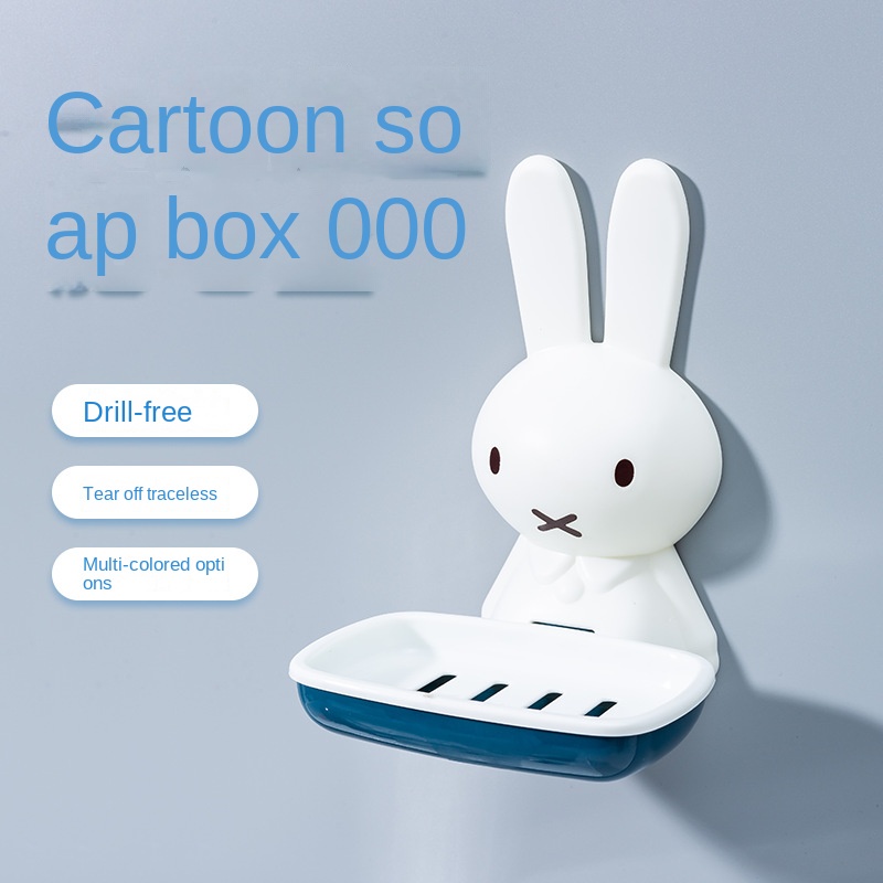 Hộp Nhựa Đựng Xà Phòng Gắn Tường Không Cần Khoan Hình Hoạt Hình Dễ Thương Có Giác Hút Cho Nhà Tắm