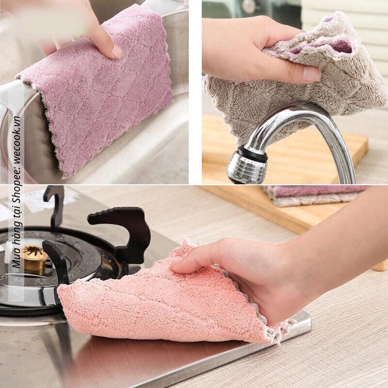 Set 10 khăn lau bếp đa năng WECOOK mặt tiện dụng - Siêu thấm nước, mềm mịn, kháng khuẩn - Dễ giặt sạch, phơi nhanh khô