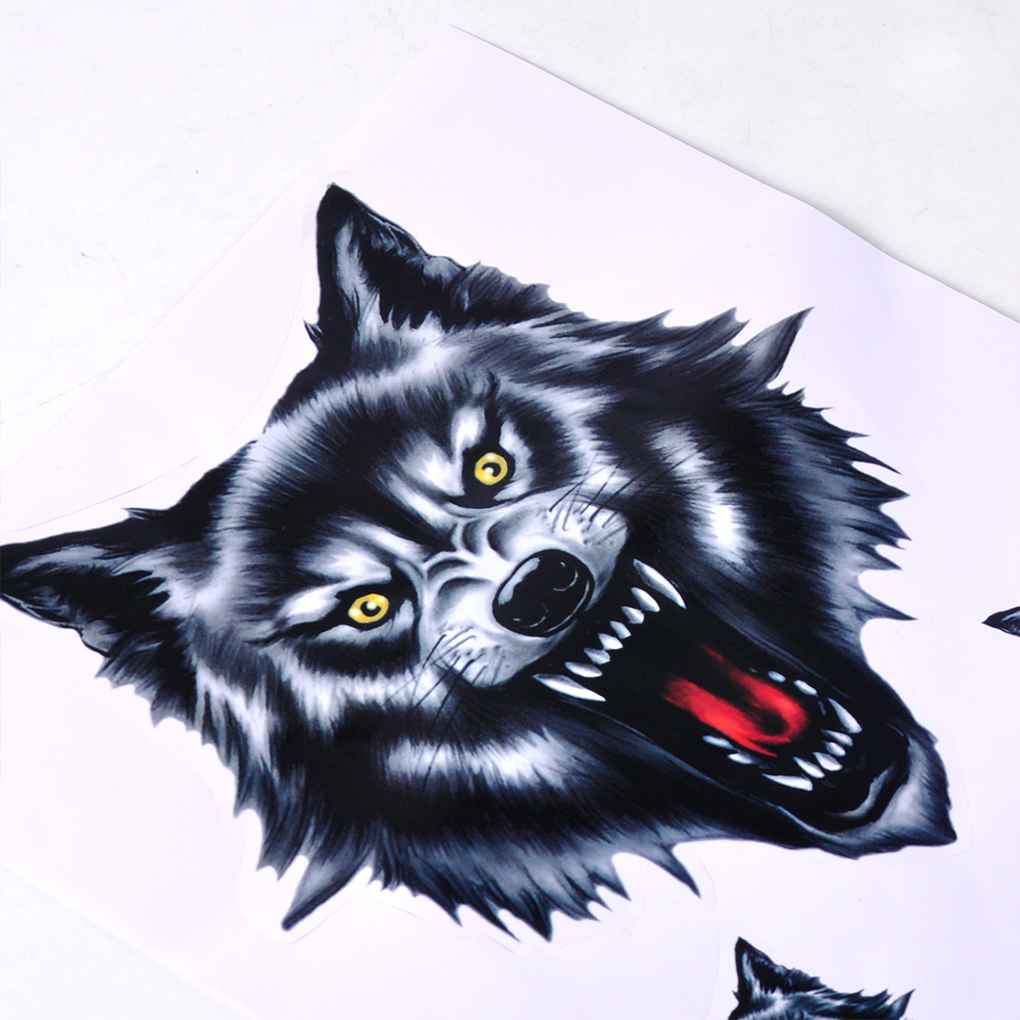 Wolf Head Motorcycle Motorbike Car Door Decal Badge Paster Film Emblem Stickers Truck Helmet Decor