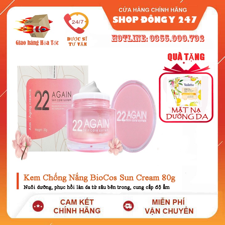 Kem trắng da chống lão hoá 22 Again Hàn Quốc chính hãng