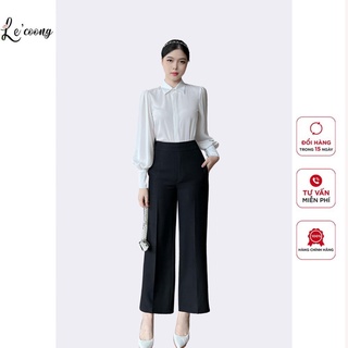 Quần Tây Nữ Công Sở LECOONG Q10 Màu Đen Tím Trắng Tôn Dáng Dày Dặn Không Nhăn
