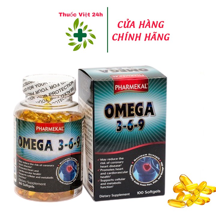 Viên Dầu Cá Omega3-6-9 Pharmekal - Hỗ trợ tim mạch và tăng cường trí nhớ - omega369 - Hộp 100 viên