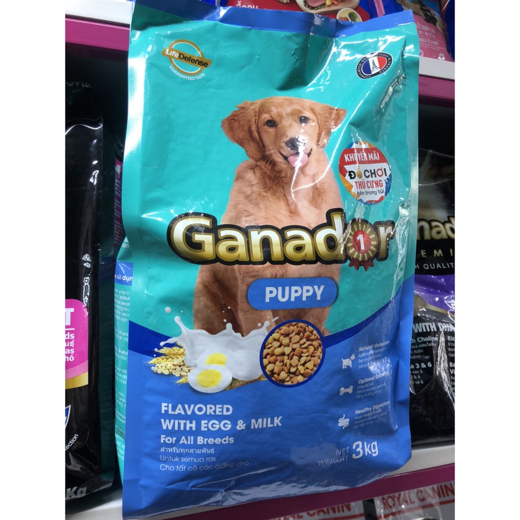 HẠT CHO CHÓ CON Ganador Puppy Vị Trứng và Sữa Túi 3kg