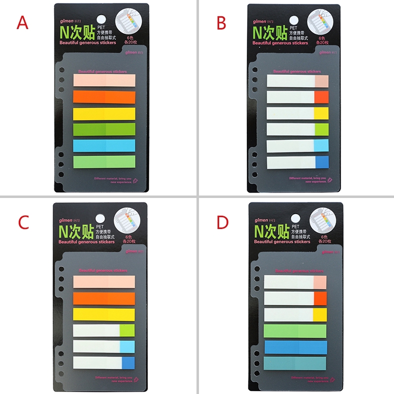 Bộ 120 miếng dán ghi nhớ nhiều màu sắc lựa chọn
