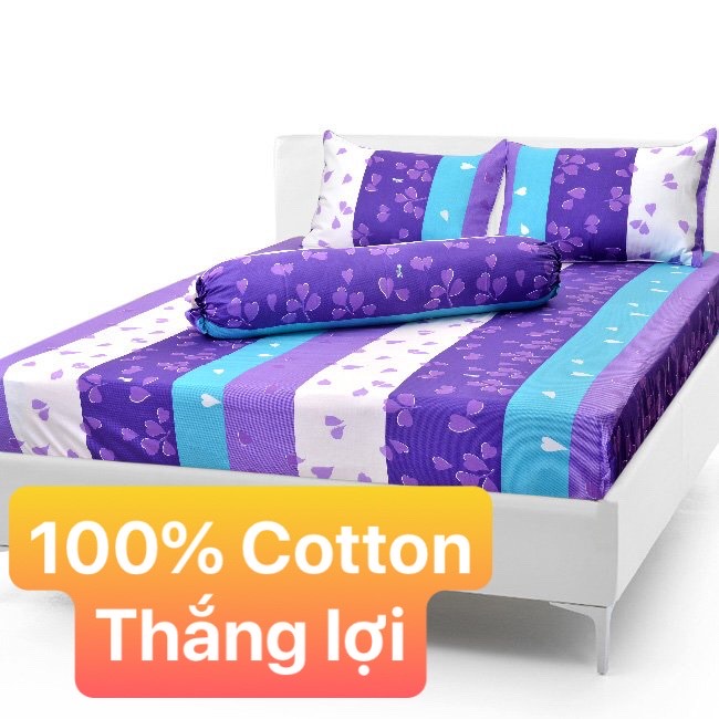 Bộ Drap Cotton Thắng Lợi CHUẨN LOGO{ 4 món }