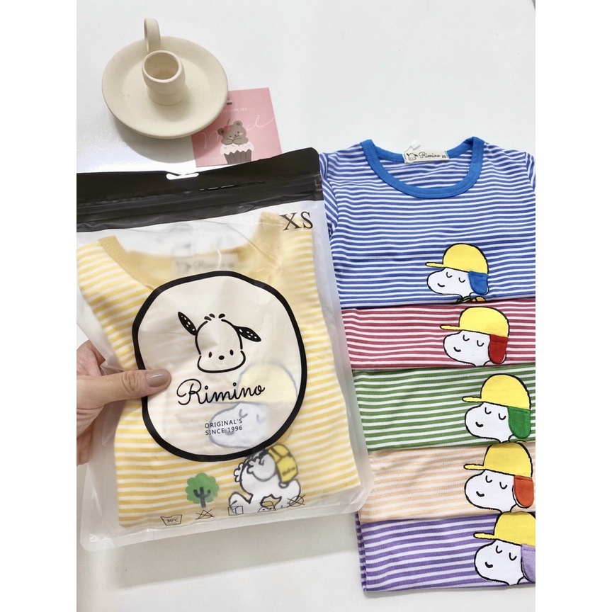 Bộ dài tay kẻ sọc hoạ tiết cún dễ thương cho bé Rimino